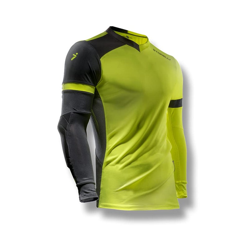 Storelli ExoShield Gladiator Goalkeeper Jersey, High-Impact Protection, Sweat-Wicking, Breathable Athletic Shirt for Soccer & Heavy-Duty Sports, Strike/Black, Youth Extra Large - Image 1